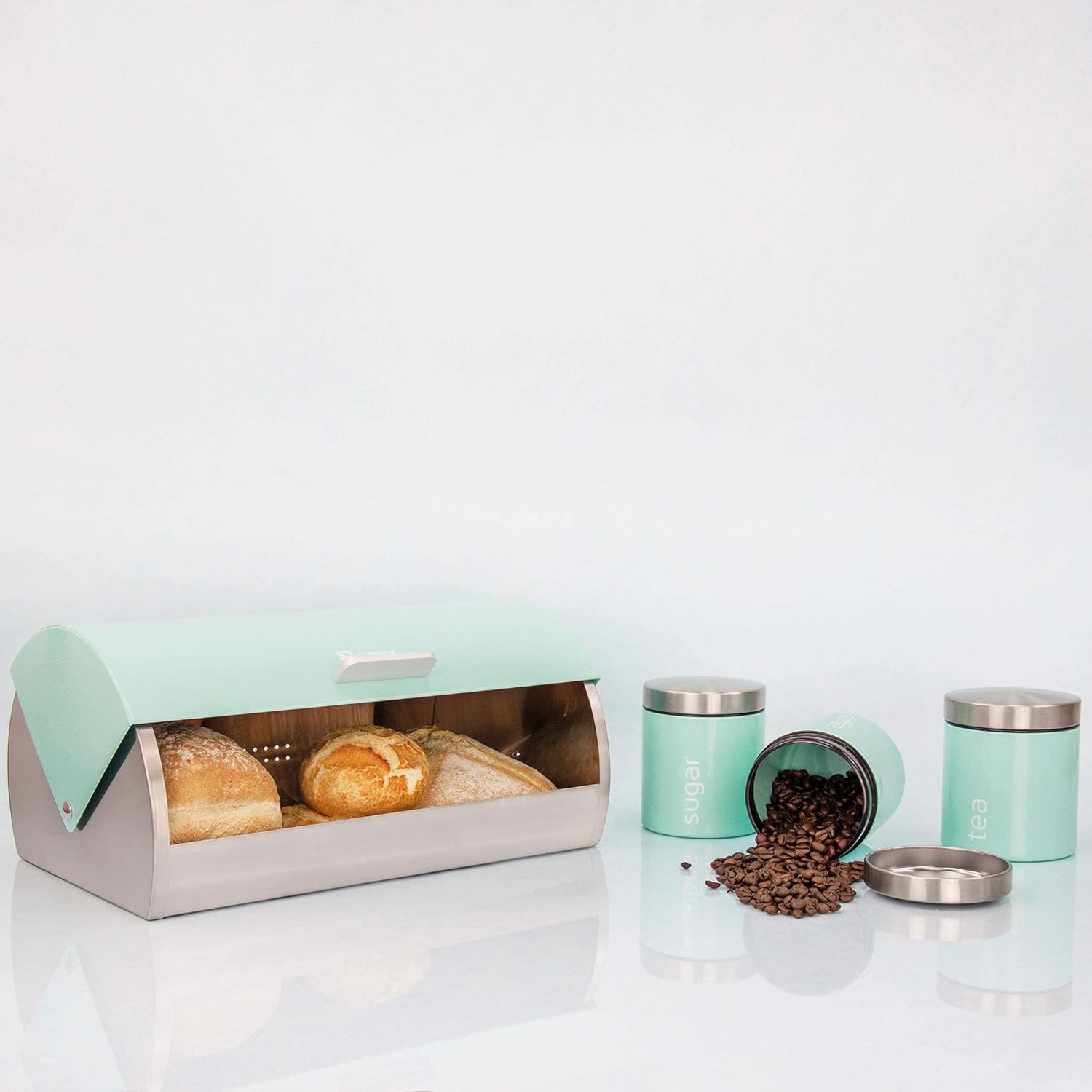 SQ Professional Dainty Bread Bin and Canisters (Seafoam)