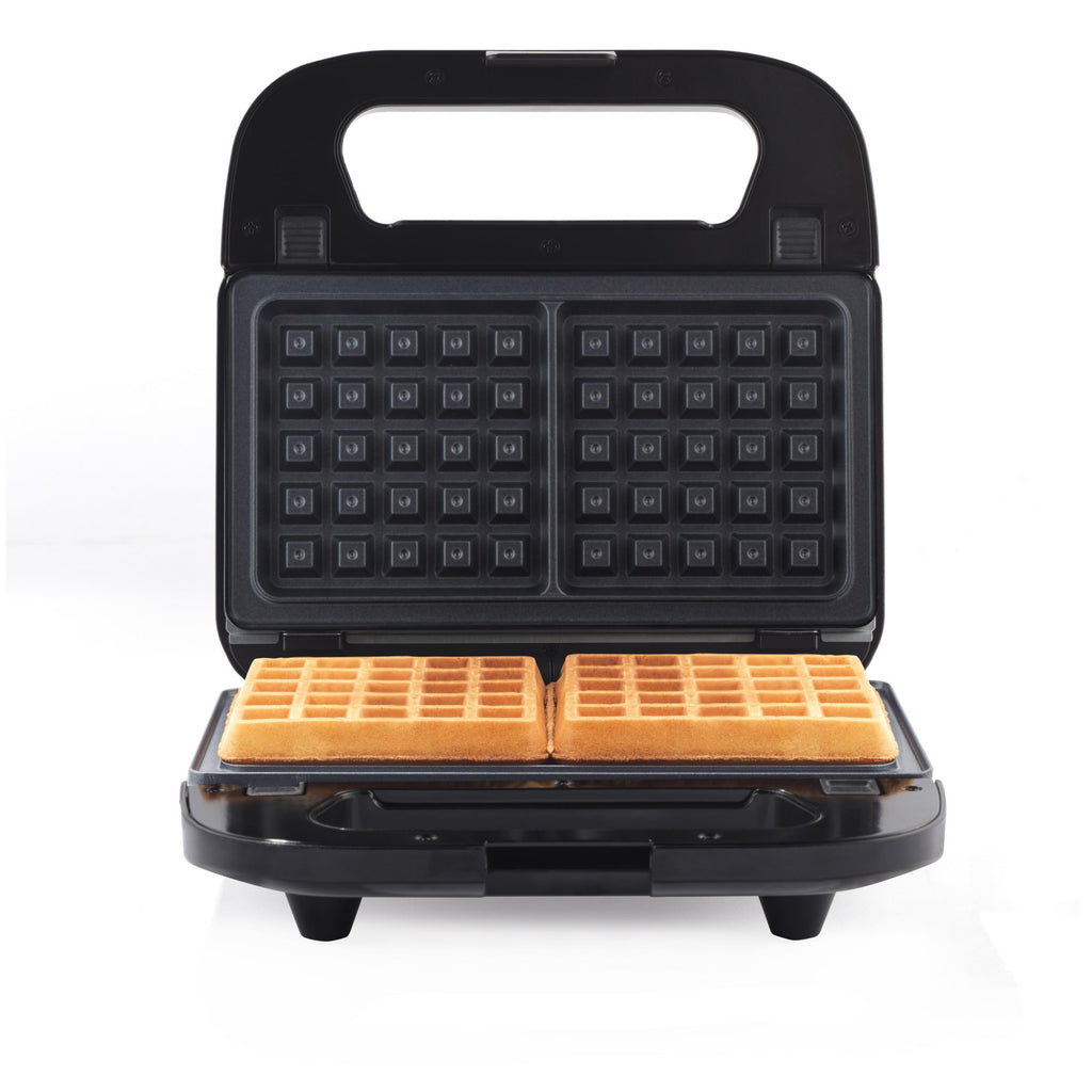 Progress EK5852P Double Waffle Maker – Electric Dessert Maker, Non-Stick Cooking Plates, Belgian/American Waffle Iron, Automatic Temperature Control, Carry Handle, Power/Ready Indicator Lights, 750W