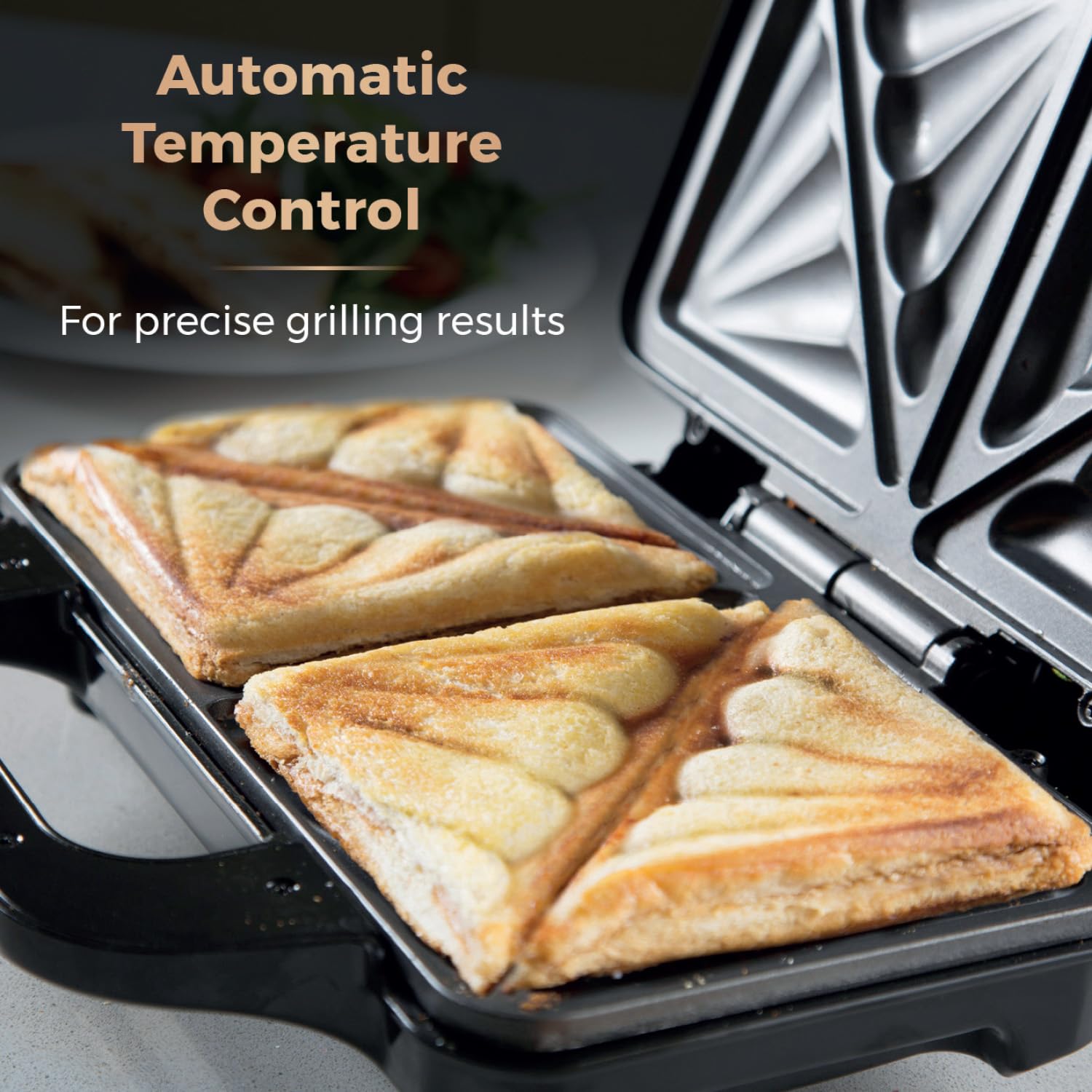 Tower T27038 Health Grill and Panini Grill with Non-Stick Cerastone Coating, 750W, Black & Stainless Steel