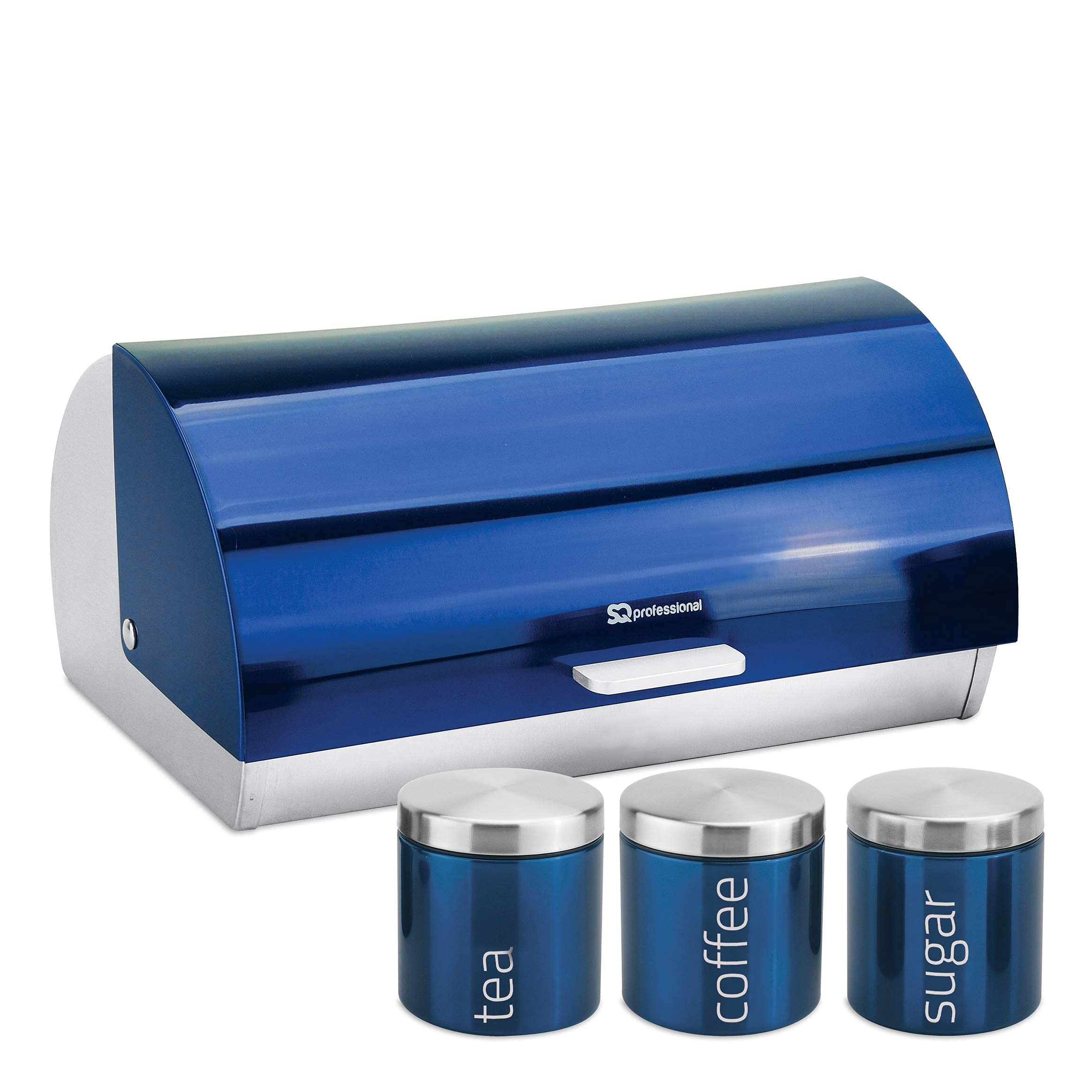 Gems Metallic Bread Bin and Canisters - Orange Red Silver Green Black Purple Blue (Amethyst)