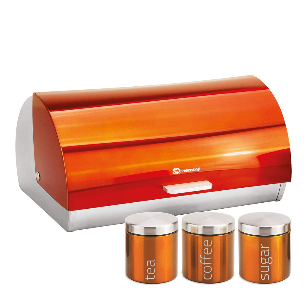 Gems Metallic Bread Bin and Canisters - Orange Red Silver Green Black Purple Blue (Amethyst)