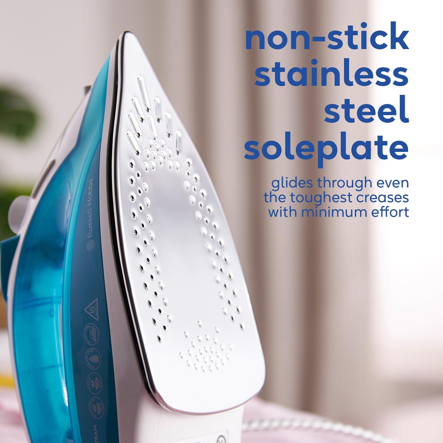 Russell Hobbs Supreme Steam Iron, Powerful Vertical steam Function, Non-Stick Stainless Steel Soleplate, Easy Fill 300ml Water Tank, 110g Steam Shot, 40g Continuous steam, 2m Cord, 2400W, 23061