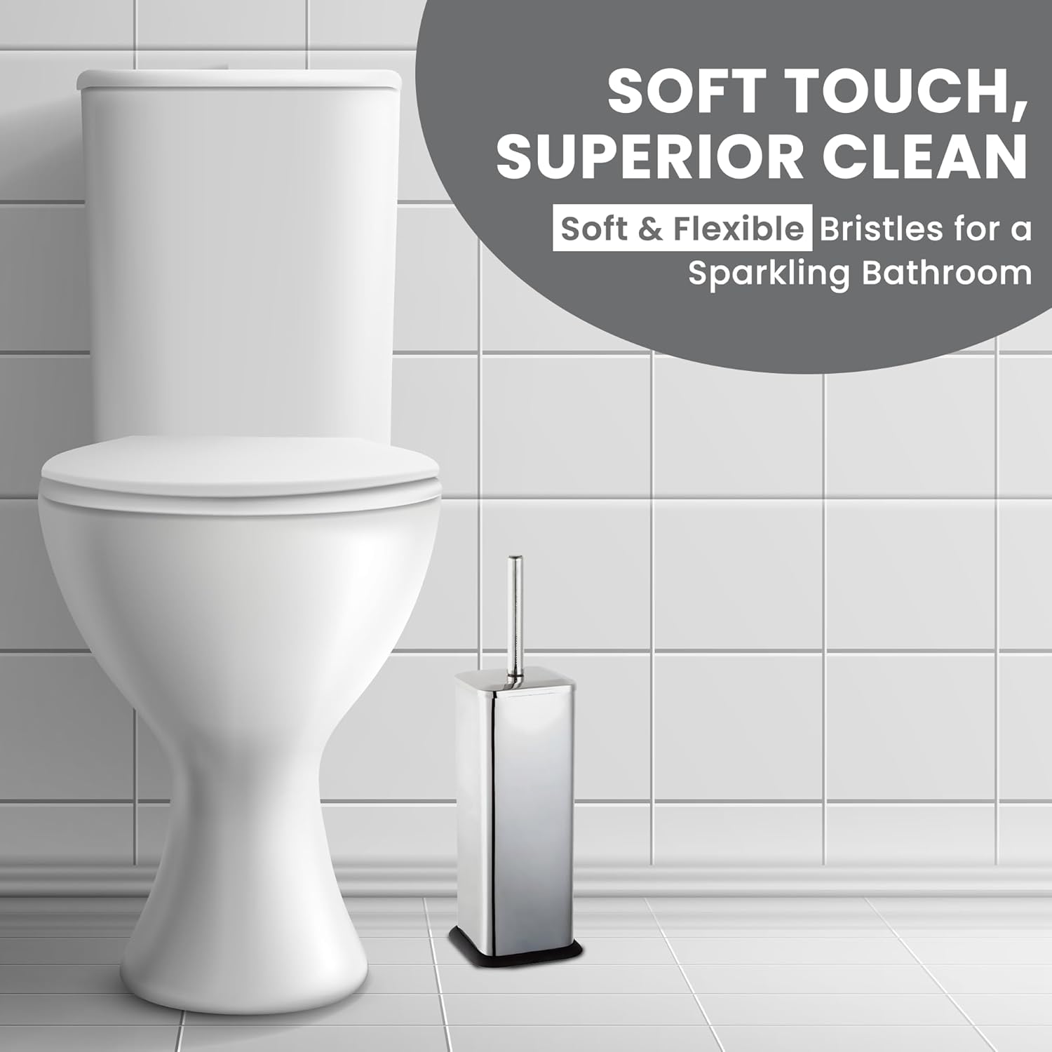 Blue Canyon Axus Toilet Brush & Holder - Stainless Steel