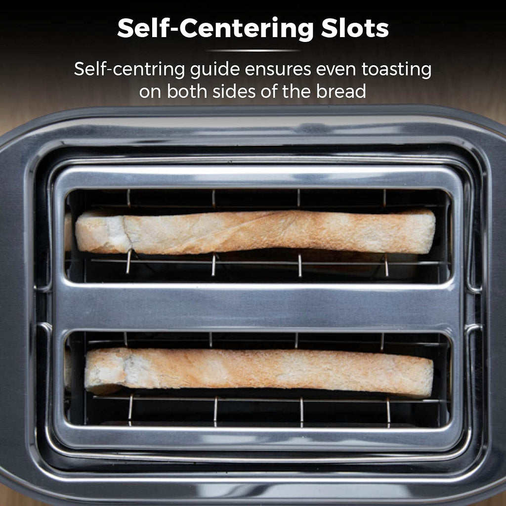 Tower T20043GRP Belle 2-Slice Toaster with 7 Browning Settings, Defrost/Reheat/Cancel, 800 W, Graphite