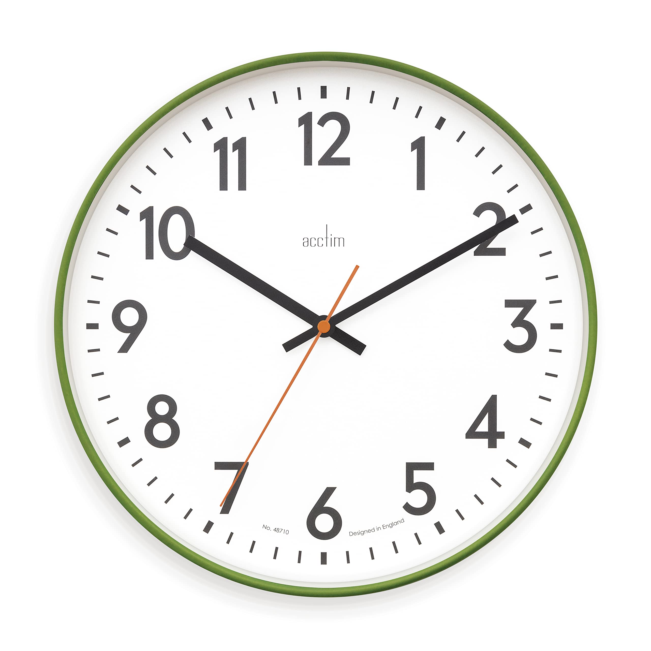 Acctim Hugo Modern Bright 30cm Wall Clock (Tangerine Dream)