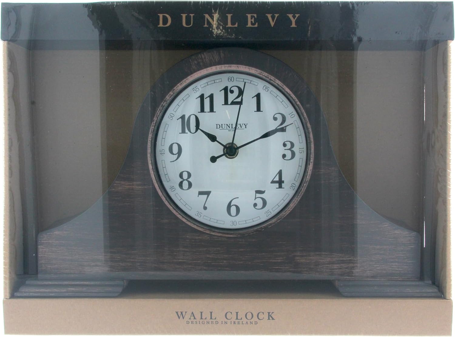 Mantel Clock Quartz Classic Mantle Clock Vintage Arch Top Napoleon Hat Design Battery Operated Freestanding for Home Living Room Desk Table Shelf Bedside Fireplace Office Décor Gift (Brown)