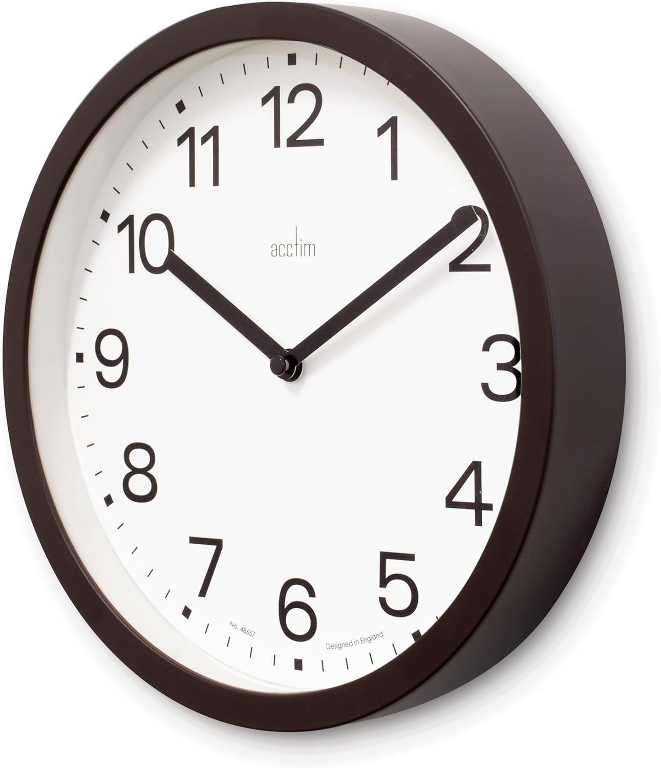 Acctim Renhold Wall Clock Contemporary 25cm Kitchen/Living Room/Bedroom/Office Clock (Soot)