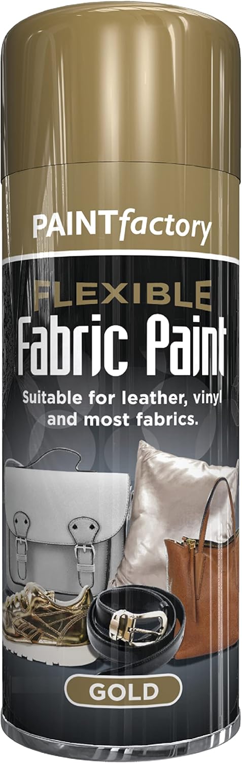 Flexible Fabric Spray Paint Gold 200ml for Leather Vinyl and Fabric