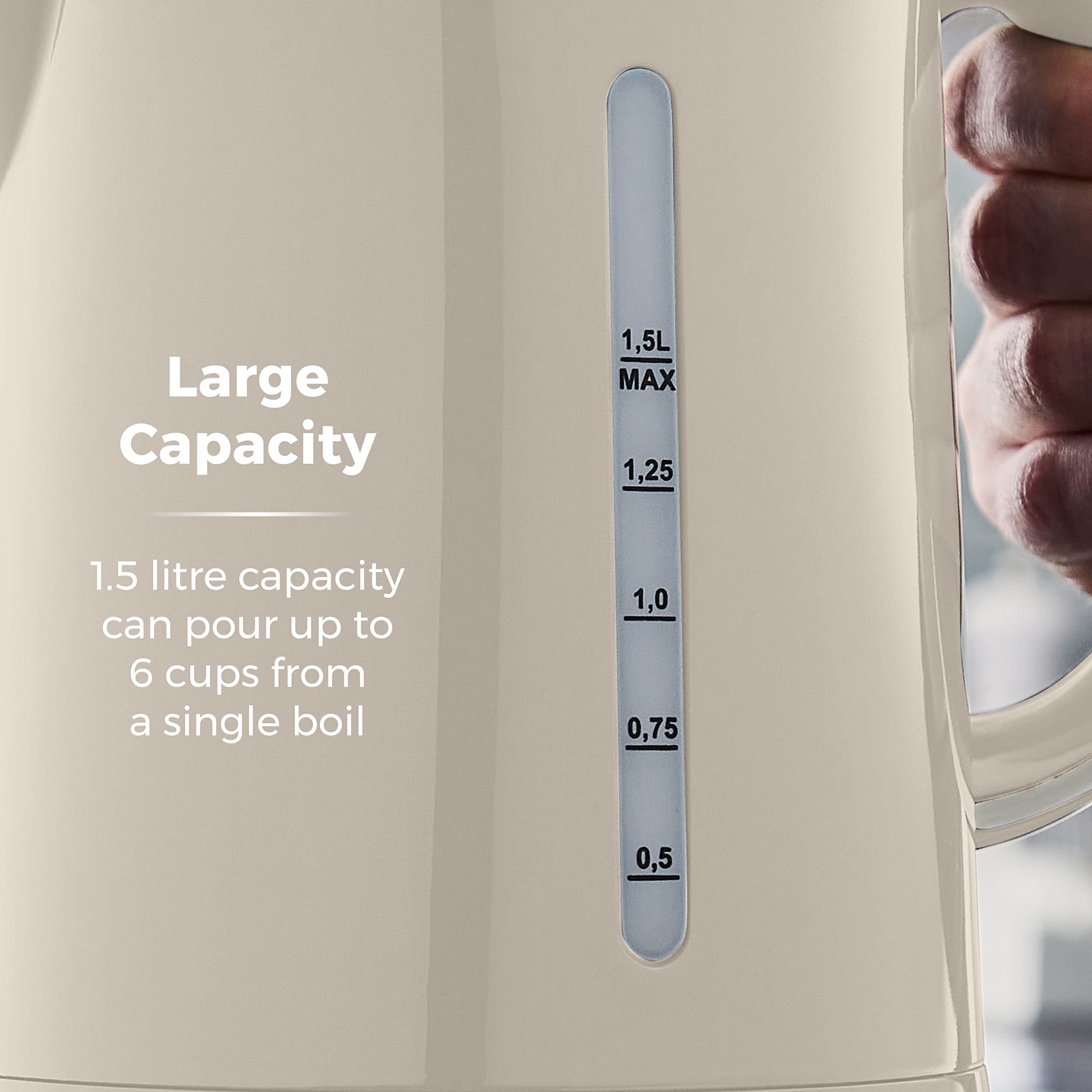 Tower T10049GRP Belle Jug Kettle with Rapid Boil, 1.5L, 3000W, Graphite