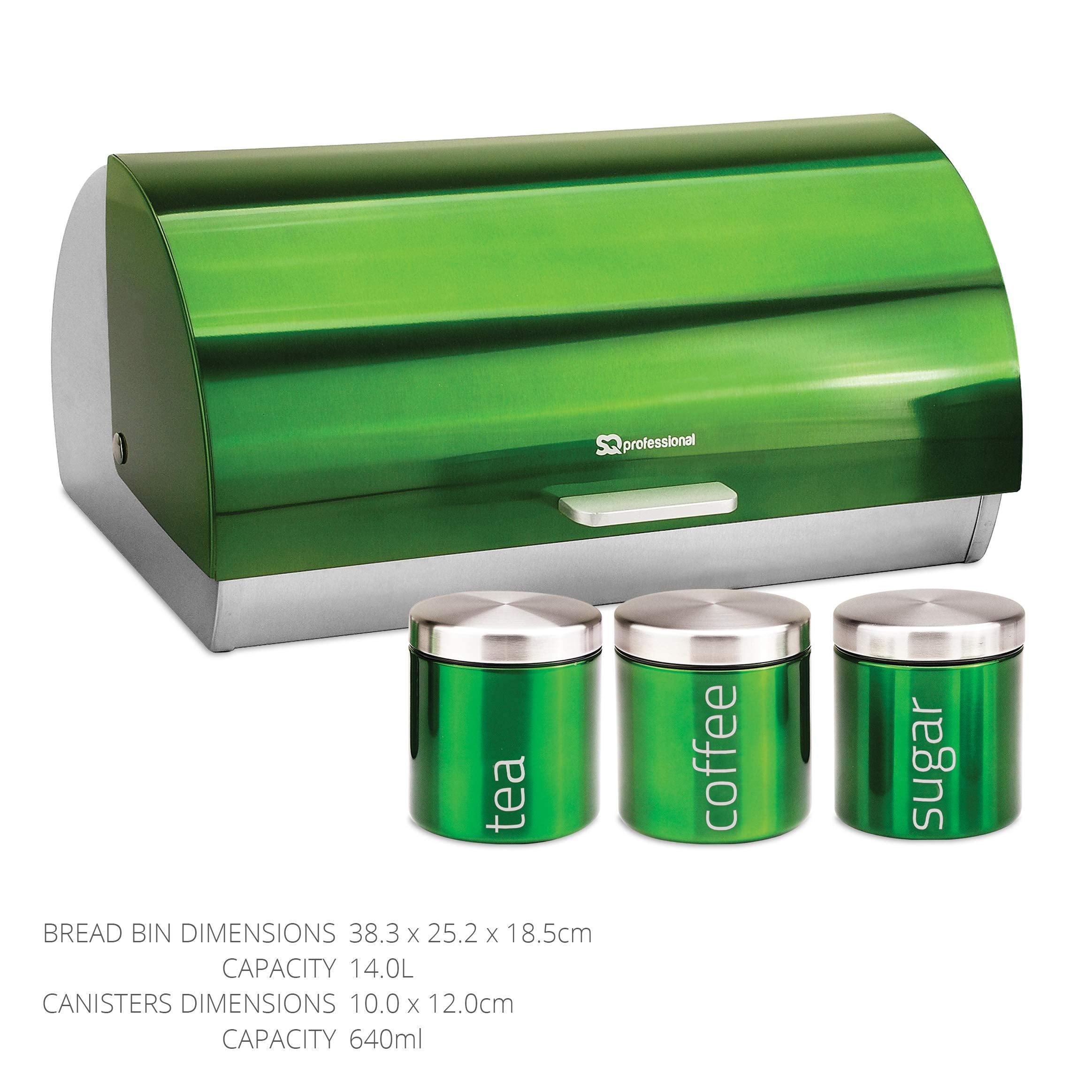 Gems Metallic Bread Bin and Canisters - Orange Red Silver Green Black Purple Blue (Amethyst)