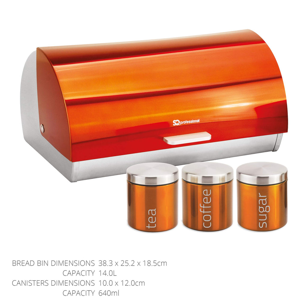 Gems Metallic Bread Bin and Canisters - Orange Red Silver Green Black Purple Blue (Amethyst)