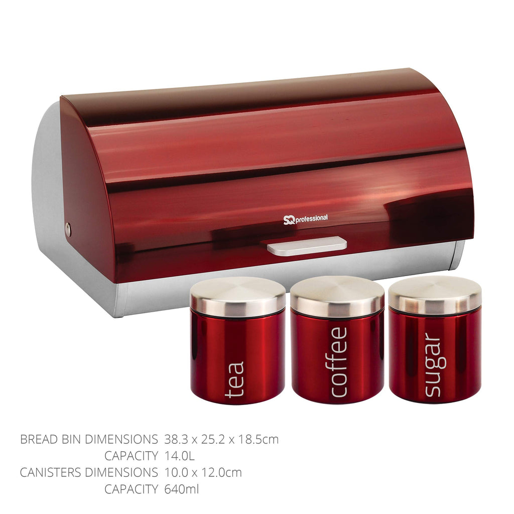 Gems Metallic Bread Bin and Canisters - Orange Red Silver Green Black Purple Blue (Amethyst)