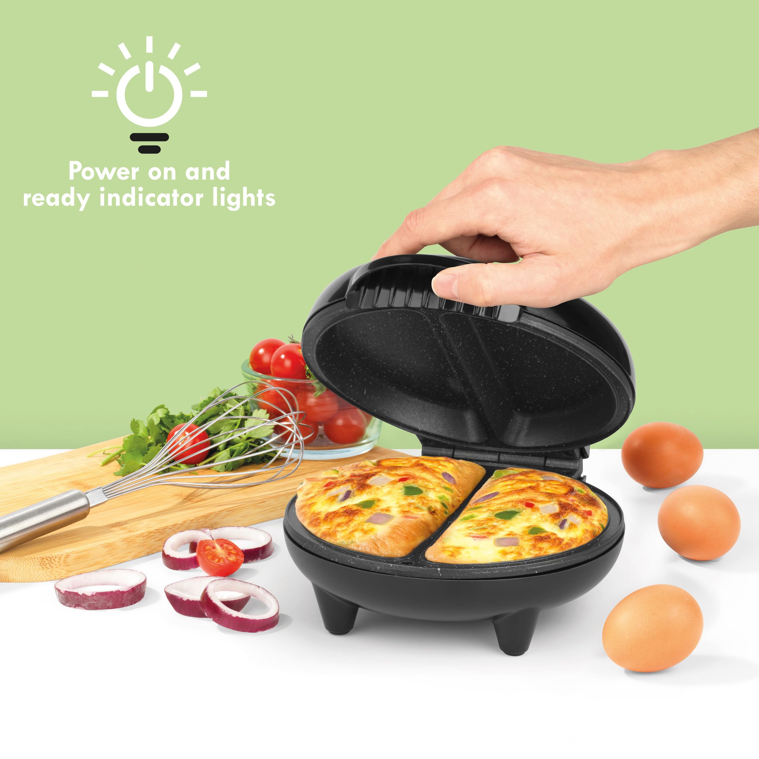 Progress EK5852P Double Waffle Maker – Electric Dessert Maker, Non-Stick Cooking Plates, Belgian/American Waffle Iron, Automatic Temperature Control, Carry Handle, Power/Ready Indicator Lights, 750W