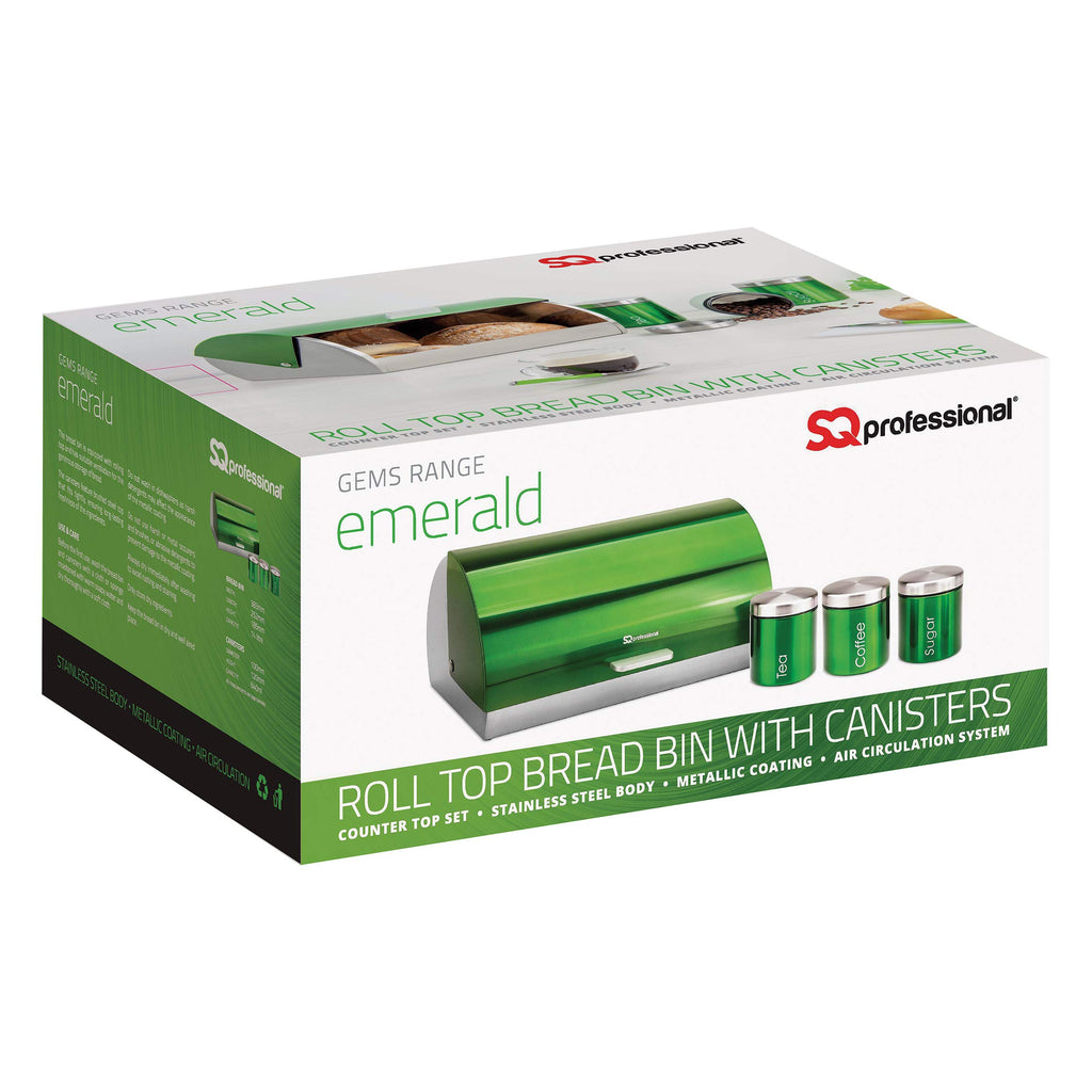 Gems Metallic Bread Bin and Canisters - Orange Red Silver Green Black Purple Blue (Amethyst)