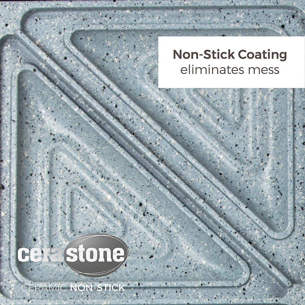 Tower T27038 Health Grill and Panini Grill with Non-Stick Cerastone Coating, 750W, Black & Stainless Steel