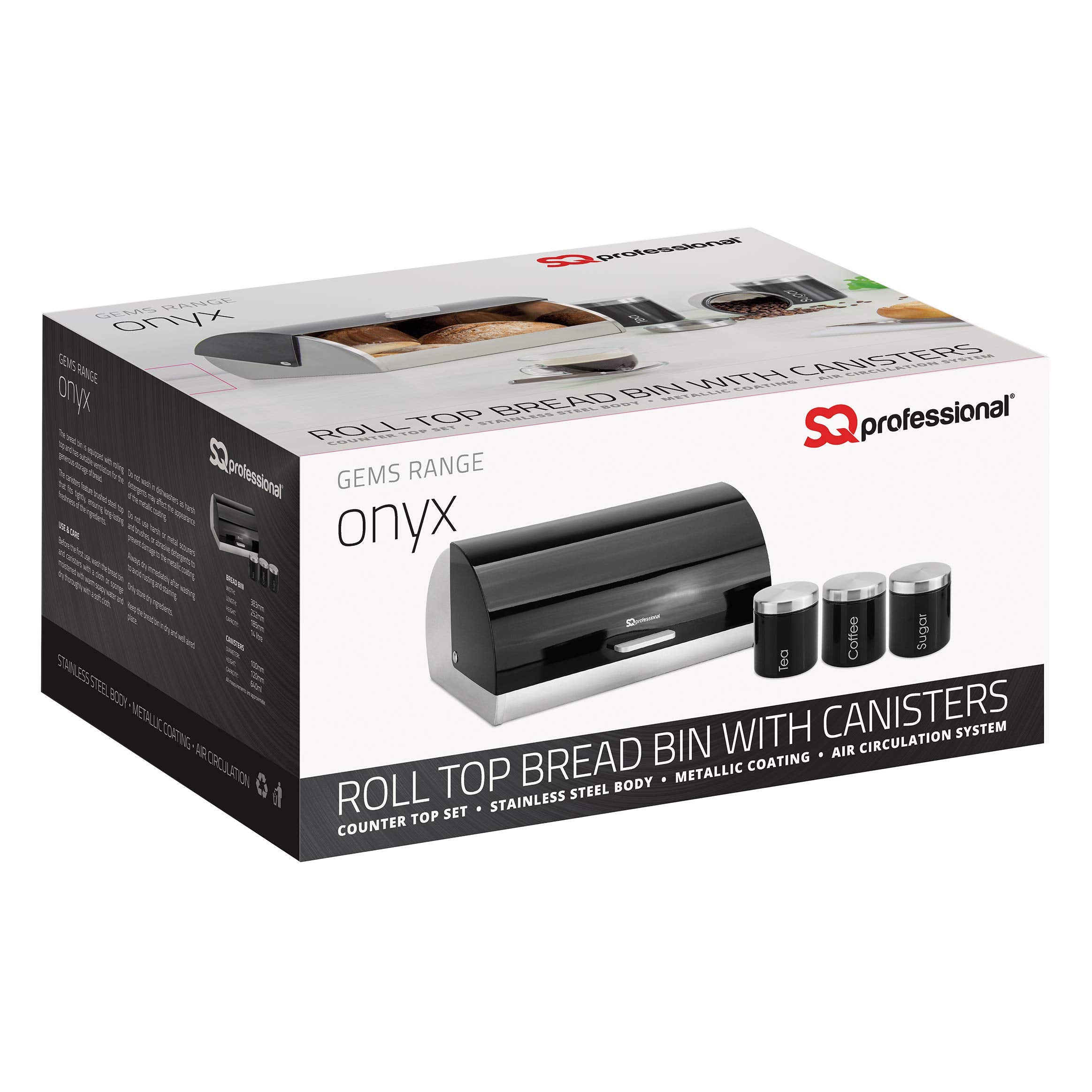 Gems Metallic Bread Bin and Canisters - Orange Red Silver Green Black Purple Blue (Amethyst)