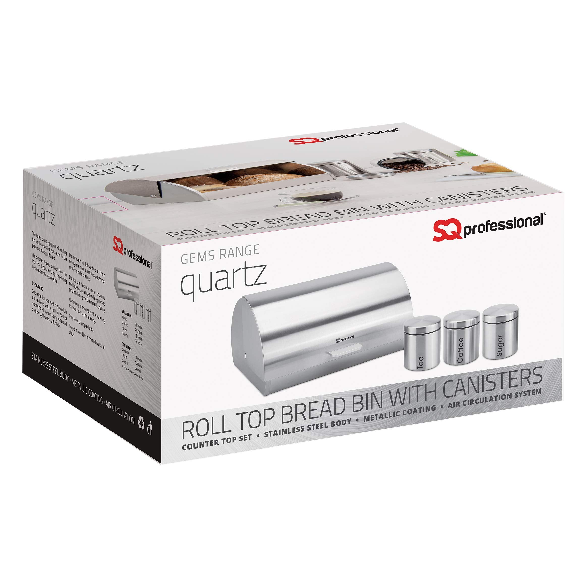 Gems Metallic Bread Bin and Canisters - Orange Red Silver Green Black Purple Blue (Amethyst)