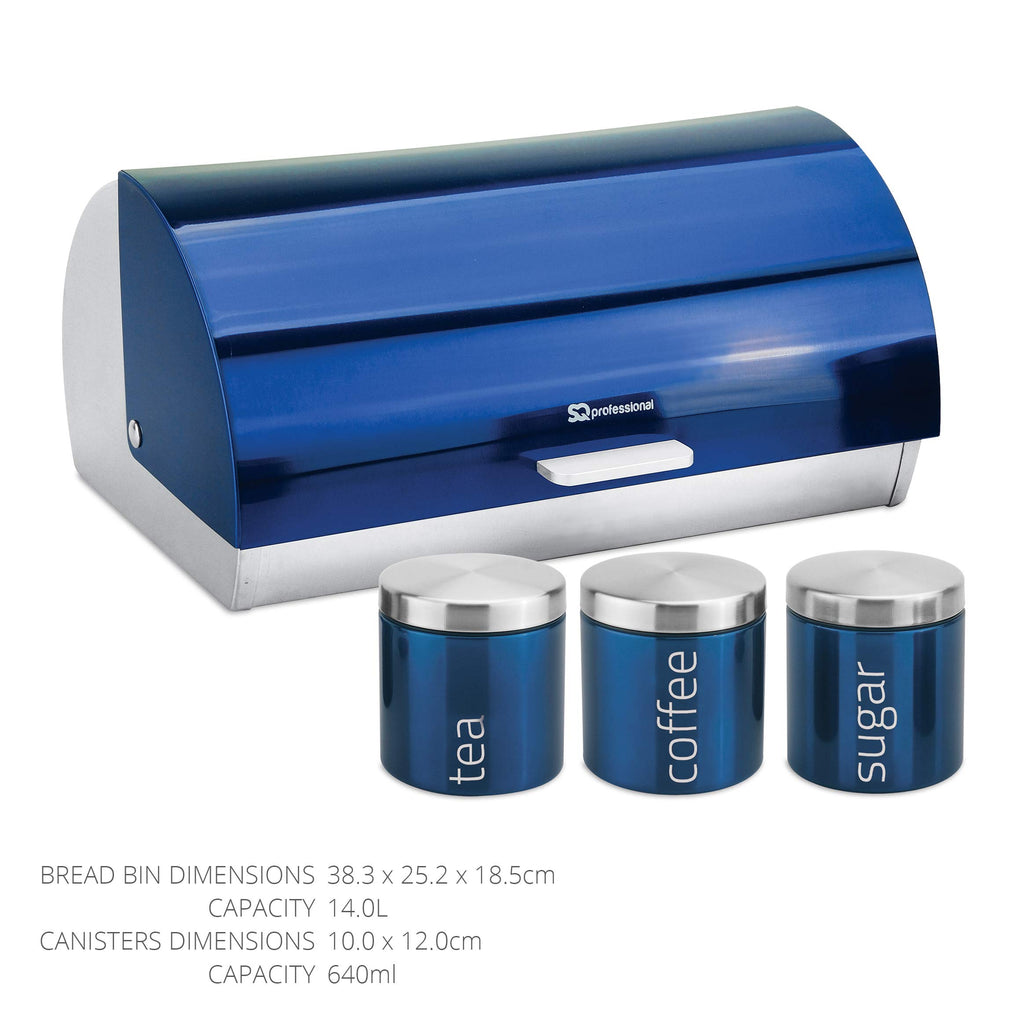 Gems Metallic Bread Bin and Canisters - Orange Red Silver Green Black Purple Blue (Amethyst)