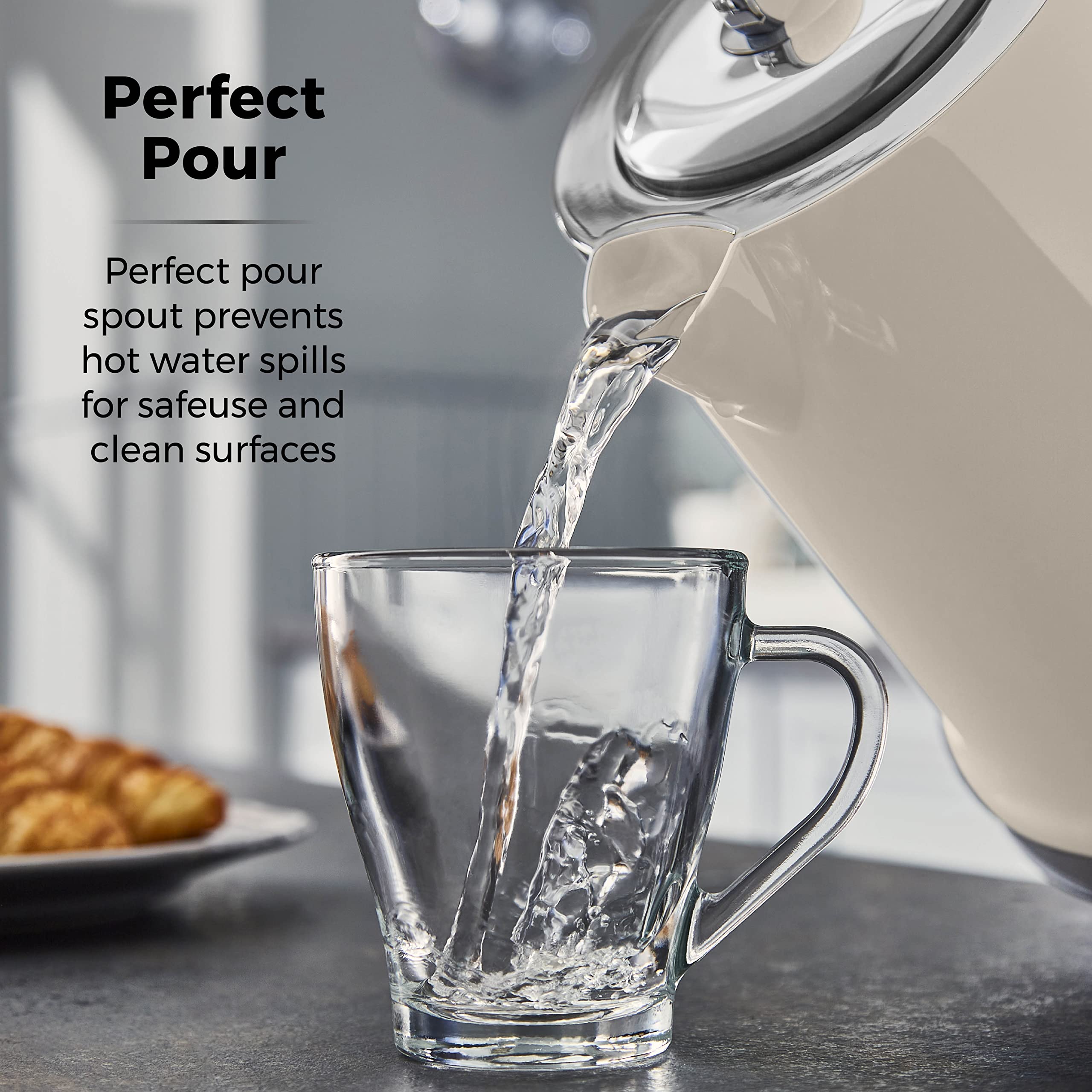 Tower T10049GRP Belle Jug Kettle with Rapid Boil, 1.5L, 3000W, Graphite