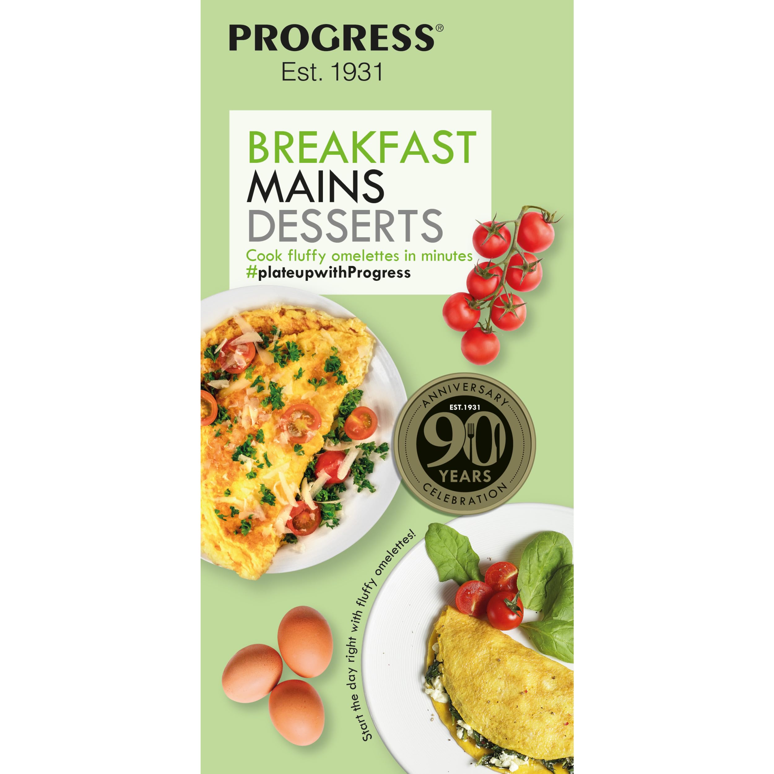 Progress EK5852P Double Waffle Maker – Electric Dessert Maker, Non-Stick Cooking Plates, Belgian/American Waffle Iron, Automatic Temperature Control, Carry Handle, Power/Ready Indicator Lights, 750W