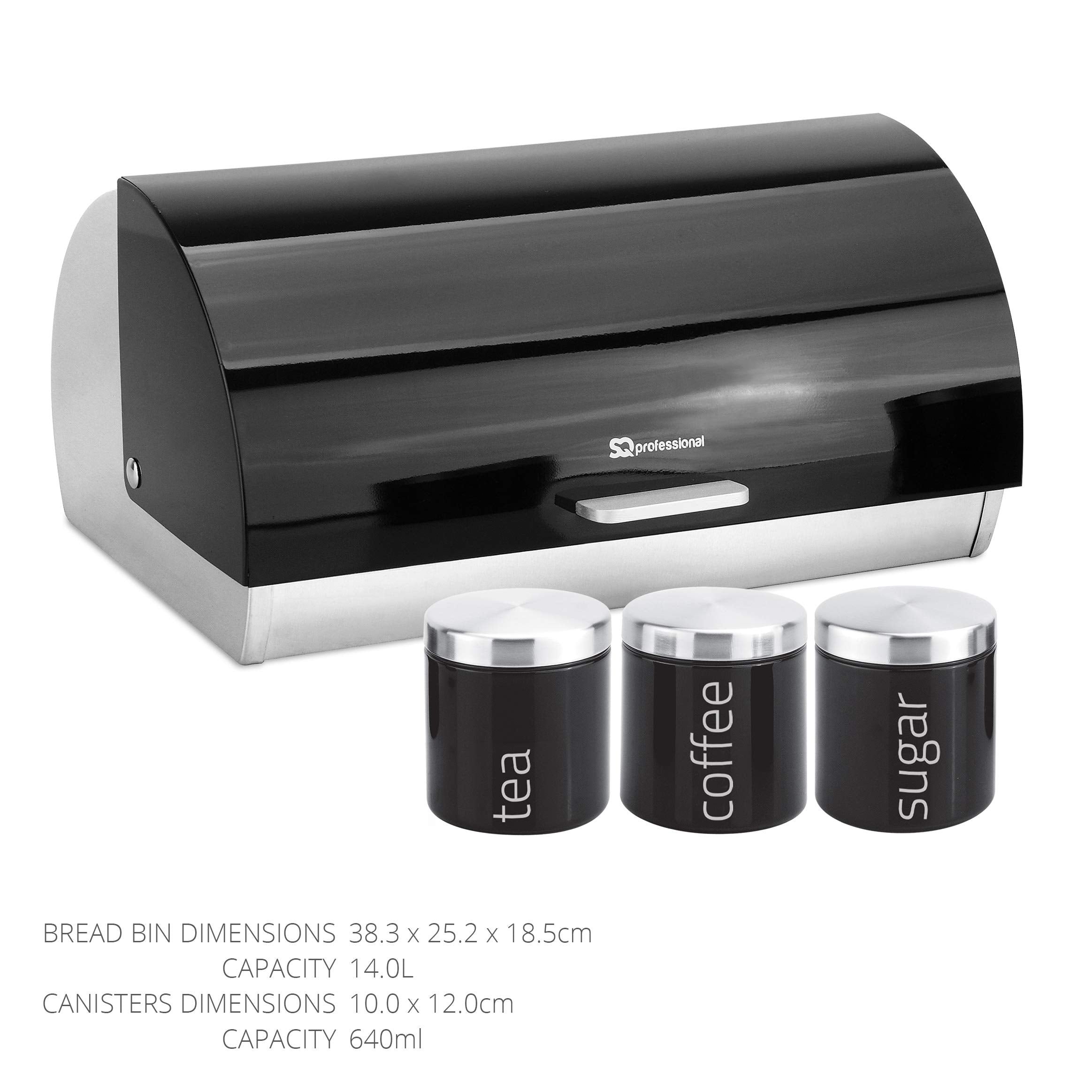 Gems Metallic Bread Bin and Canisters - Orange Red Silver Green Black Purple Blue (Amethyst)